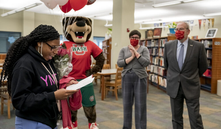 St. Louis student surprised with WashU Pledge scholarship