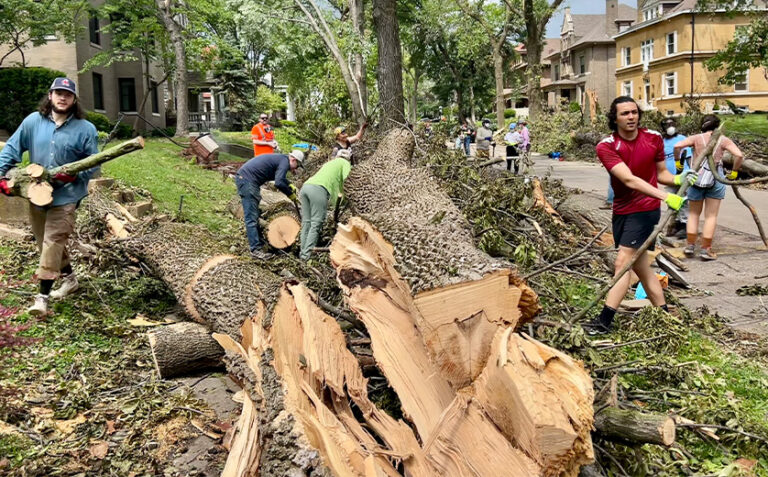 Brown School volunteers support tornado recovery efforts in North St. Louis